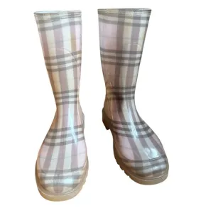 Burberry | Pink Nova Check Rubber Wellies / Rainboots Size 37 Made in Italy