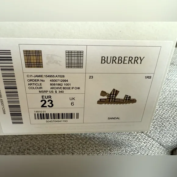 Burberry Toddler Sandals Sz US 7/Euro 23 ❤️