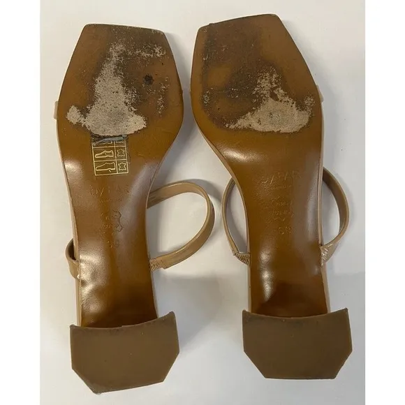 By Far Tanya Patent Leather Mules Neutral Tan Sandals US 9/IT39