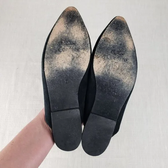 Calleen Cordero womens 10 black studded suede slide backless mule shoes
