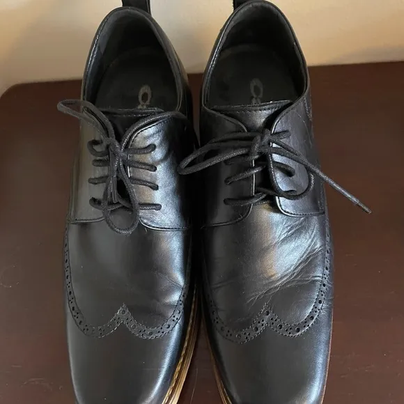 Calto Men’s Leather Black Shoes