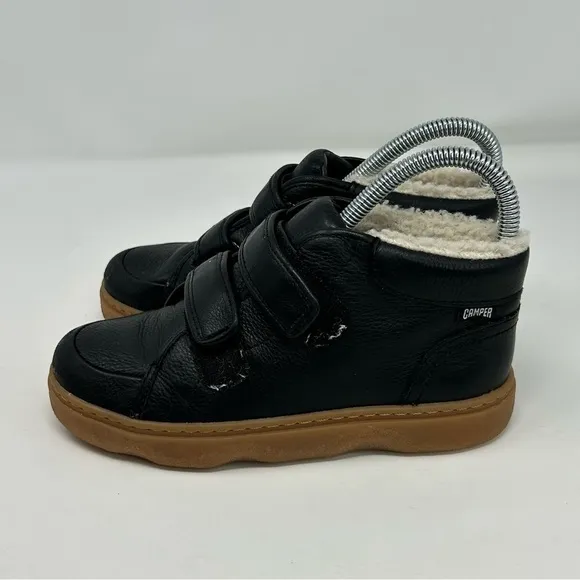 Camper Kiddo Kids Girls Black Leather Adjustable Boots Size 32 (US Size 13.5)