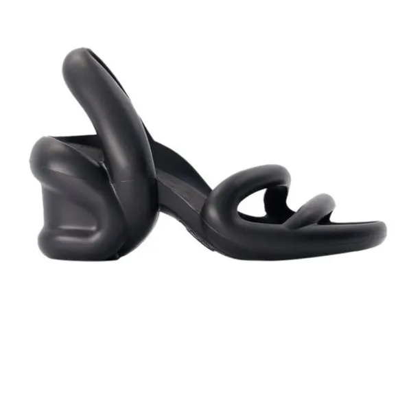 Camper Kobarah Black Sculptural Rare EVA Rubber Heel Sandals
