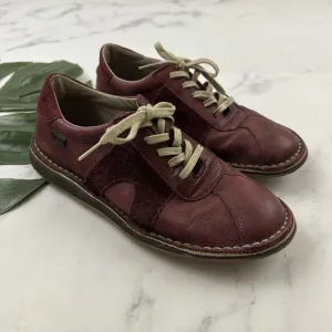 Camper Mens Leather Sneaker Shoes Size 39 Dark Red Lace Up Suede Trim