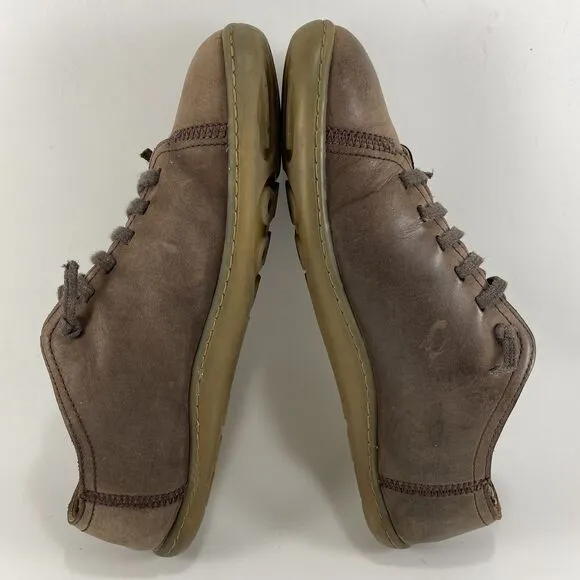 Camper Peu Cami Leather Shoes Brown Womens Size US 8.5, EU 41 Slip On Casual