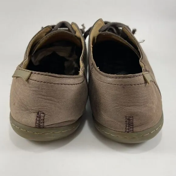 Camper Peu Cami Leather Shoes Brown Womens Size US 8.5, EU 41 Slip On Casual