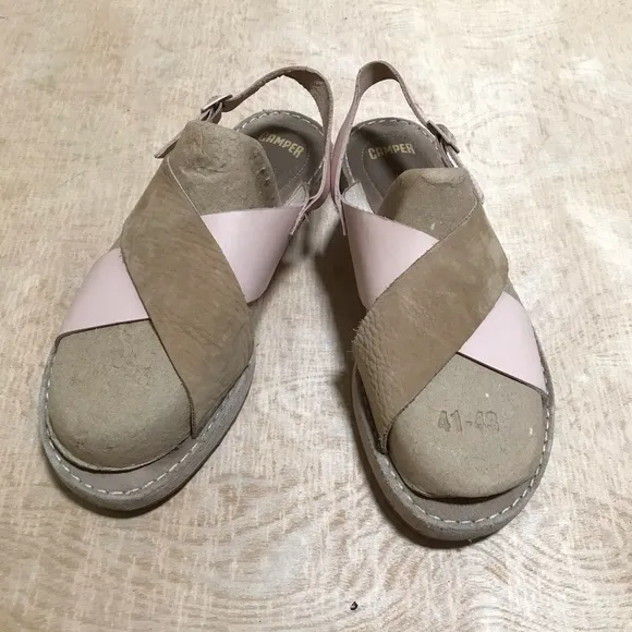 Camper Pim Pom Leather Sandals Size 37/7