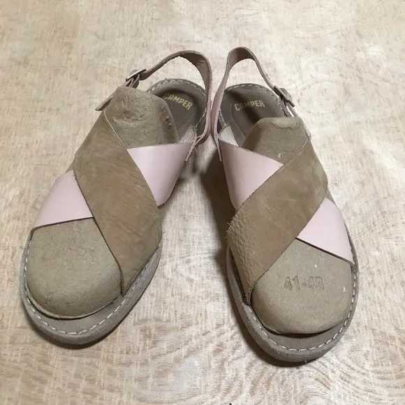 Camper Pim Pom Leather Sandals Size 37/7