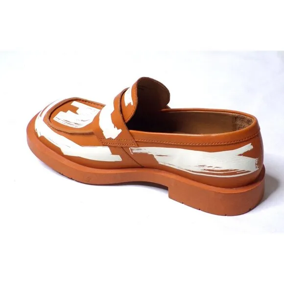 🆕CAMPERLAB 198 Loafer Shoes Brown White Leather 11