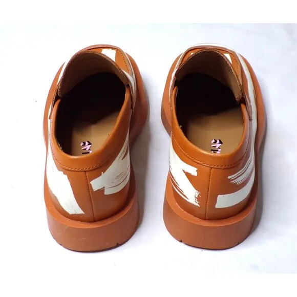 🆕CAMPERLAB 198 Loafer Shoes Brown White Leather 11