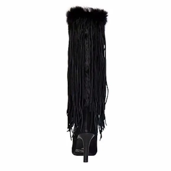 Capelta Couture Fringe Suede/Fur Black Boots