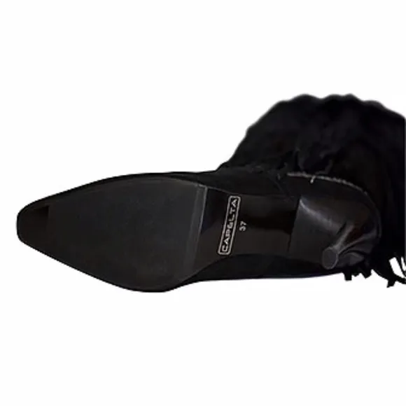 Capelta Couture Fringe Suede/Fur Black Boots
