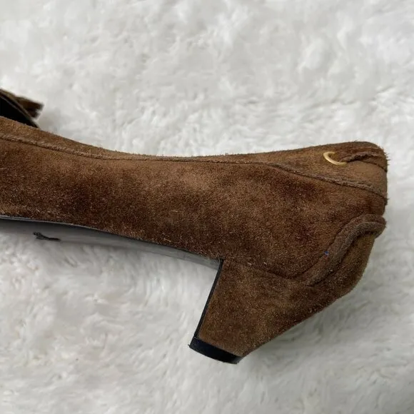 Car Shoe Women's Brown Suede The Original Driving Tassels Shoes Size 38.5
