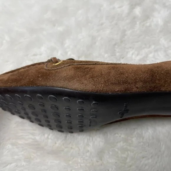 Car Shoe Women's Brown Suede The Original Driving Tassels Shoes Size 38.5