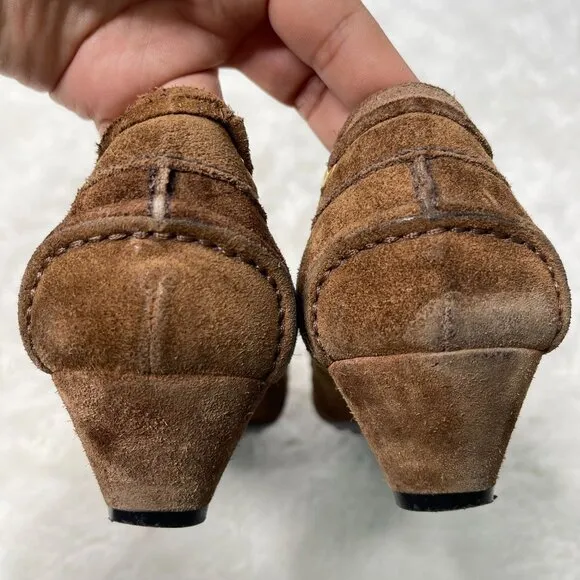 Car Shoe Women's Brown Suede The Original Driving Tassels Shoes Size 38.5