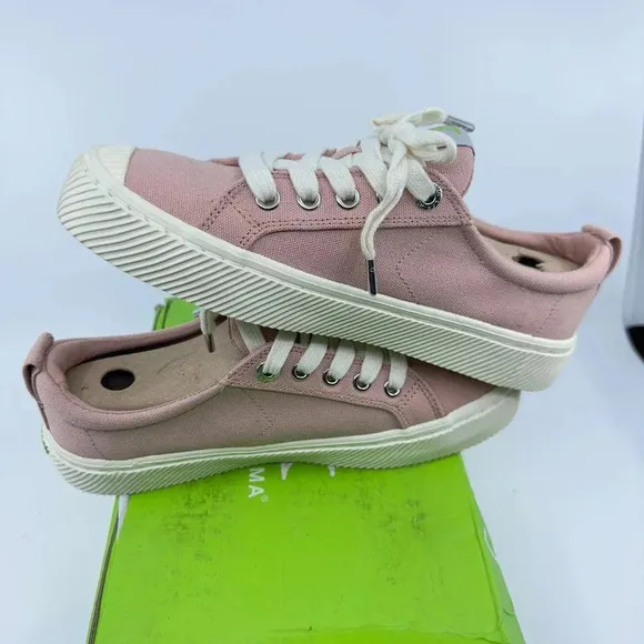 Cariuma Unisex Oca Low Canvas Sneaker Casual Shoes Lace-Up Rose Pink Size 5/6.5