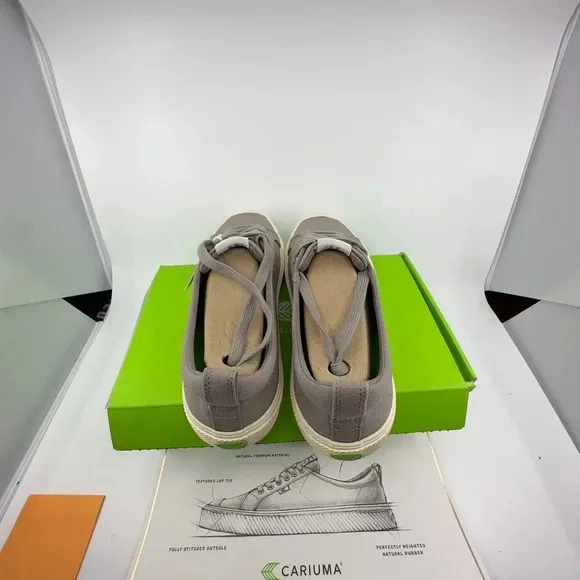 Cariuma Unisex Oca Low Sneaker Casual Shoes Lace-Up Mystic Grey Canvas Sz 9.5/11
