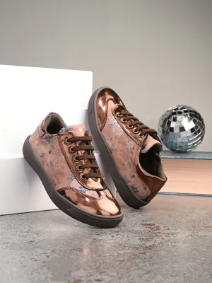 CARLO ROMANO BY WASAN VEGAN PATENT FLOWER PRINT SHOES FOR KIDS