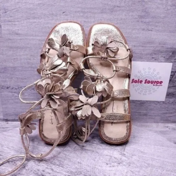 Cecelia New York Ophelia Metallic Leather Sandal Rose Gold Women's sz 5.5 NEW