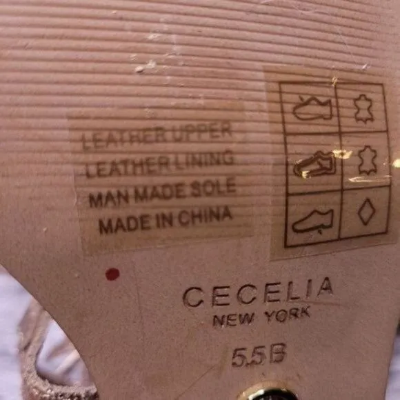 Cecelia New York Ophelia Metallic Leather Sandal Rose Gold Women's sz 5.5 NEW