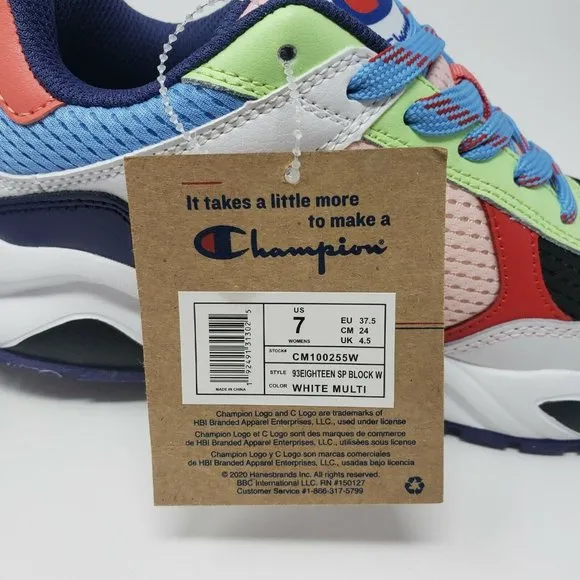 Champion 93 Eighteen SP Block Leather Sneakers Athletic Tennis Shoes Sizes 6 NEW