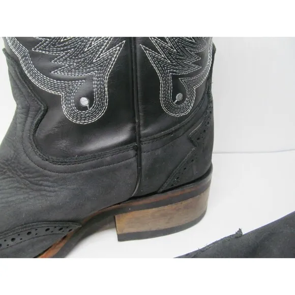 Chaparral Boots Mens Black Leather Western Rubber Sole Boots US 7.5  MEX 26 1/2