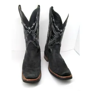 Chaparral Boots Mens Black Leather Western Rubber Sole Boots US 7.5  MEX 26 1/2
