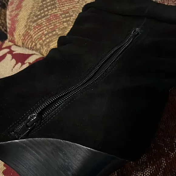 Charles David leather upper 6.5 wedge slouchy boots SUEDE