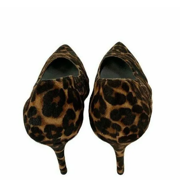 Charles David Vane Shoes Women's Sz 8.5M Leopard Mesh Calf Hair Pointed Toe Pump