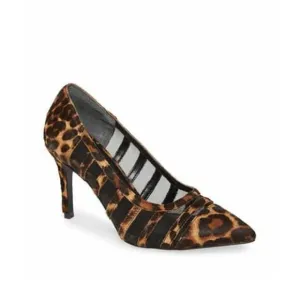 Charles David Vane Shoes Women's Sz 8.5M Leopard Mesh Calf Hair Pointed Toe Pump