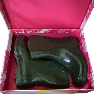 Chinese Laundry Green Rubber Short Rain Boots Size 7