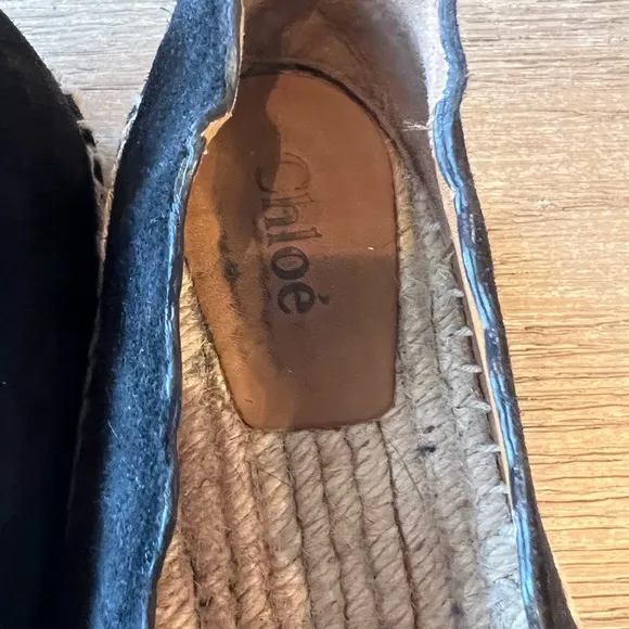 Chloe black Lauren suede Espadrilles flat shoes