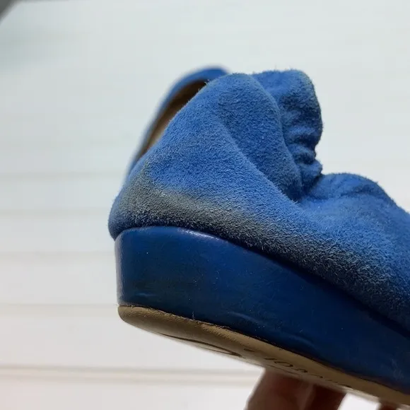 Chocolate Blu blue suede shoes ballet flats 10