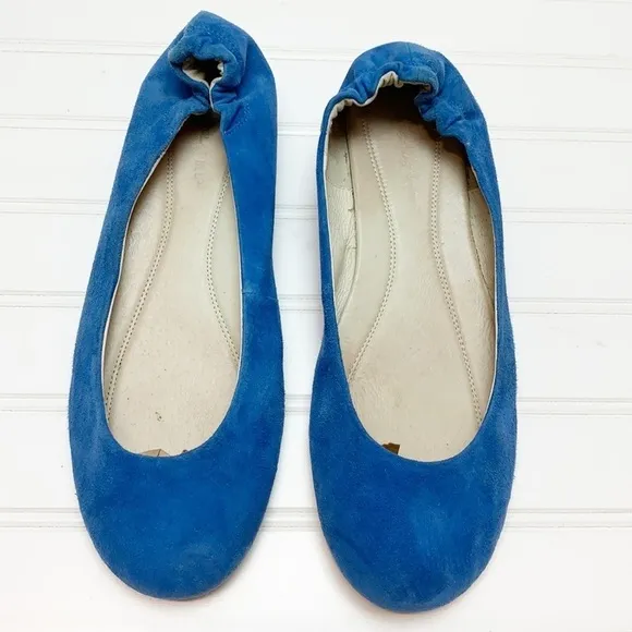 Chocolate Blu blue suede shoes ballet flats 10