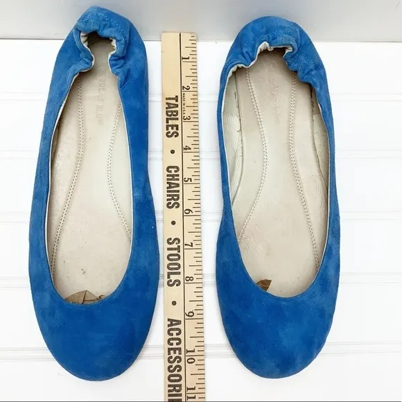 Chocolate Blu blue suede shoes ballet flats 10