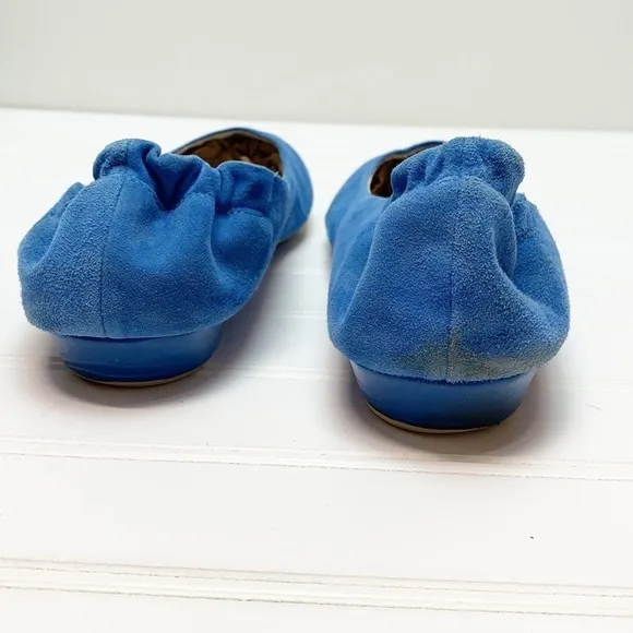 Chocolate Blu blue suede shoes ballet flats 10