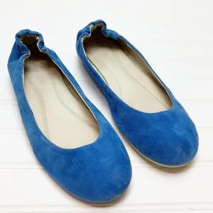 Chocolate Blu blue suede shoes ballet flats 10