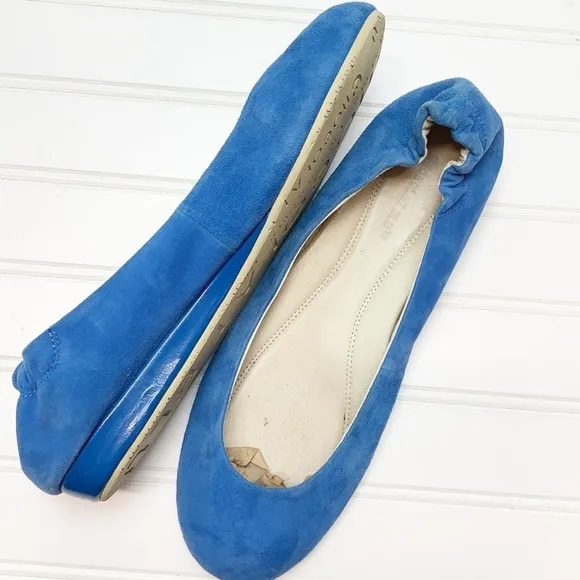 Chocolate Blu blue suede shoes ballet flats 10