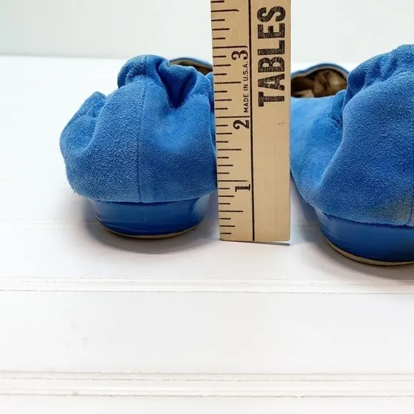 Chocolate Blu blue suede shoes ballet flats 10