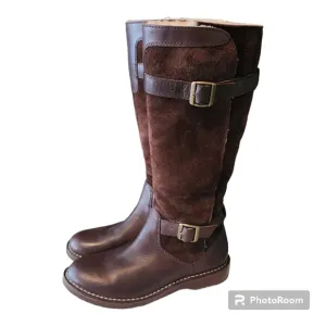 Chocolate UGG Dunwich Leather &amp; Suede Tall Boots