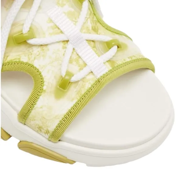 Christian Dior D-Connect Green Neoprene Sandals Womens Size EU 40 US 9 NEW