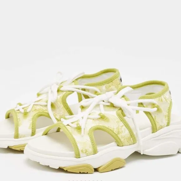 Christian Dior D-Connect Green Neoprene Sandals Womens Size EU 40 US 9 NEW