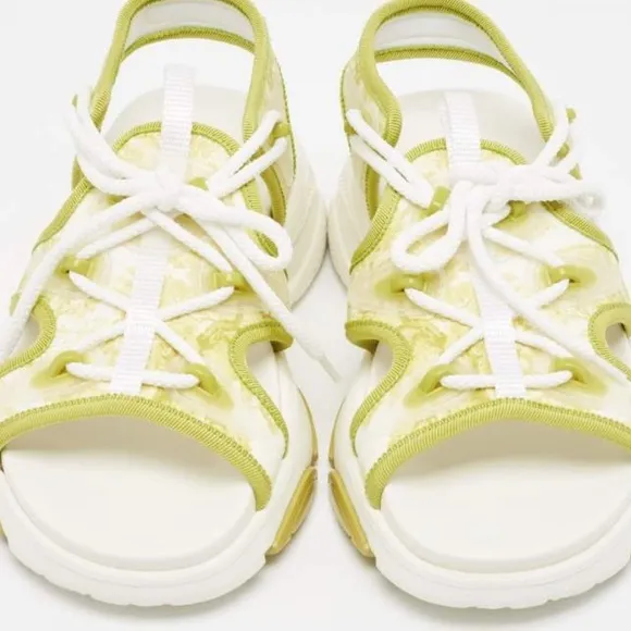 Christian Dior D-Connect Green Neoprene Sandals Womens Size EU 40 US 9 NEW