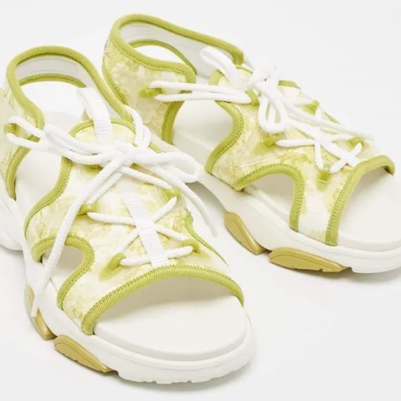 Christian Dior D-Connect Green Neoprene Sandals Womens Size EU 40 US 9 NEW