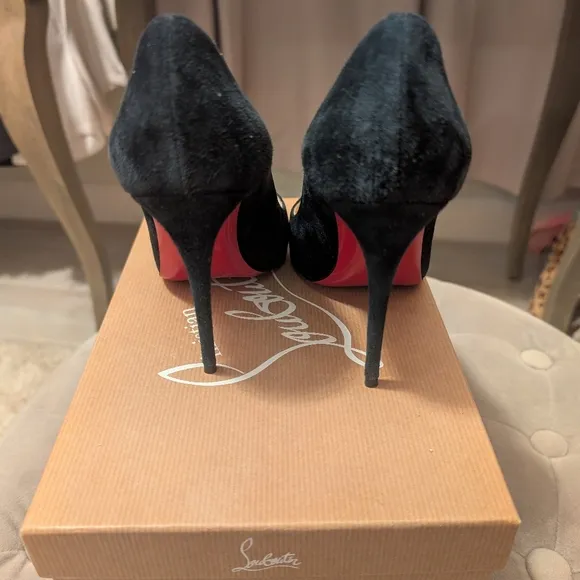 Christian Louboutin Blue Suede Pumps