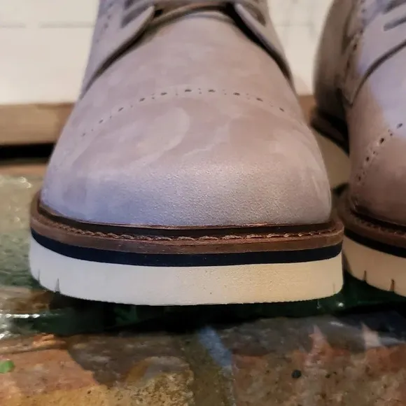 Clarks Bayhill Cap Stone Nubuck Pierre Brogues Mns Sz 7.5