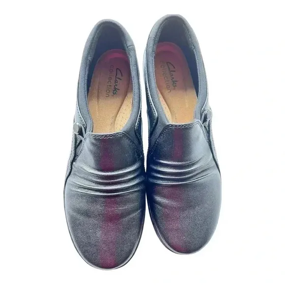 Clark’s Black Cora Dusk Casual Flats Size 7.5 Preowned Great Condition