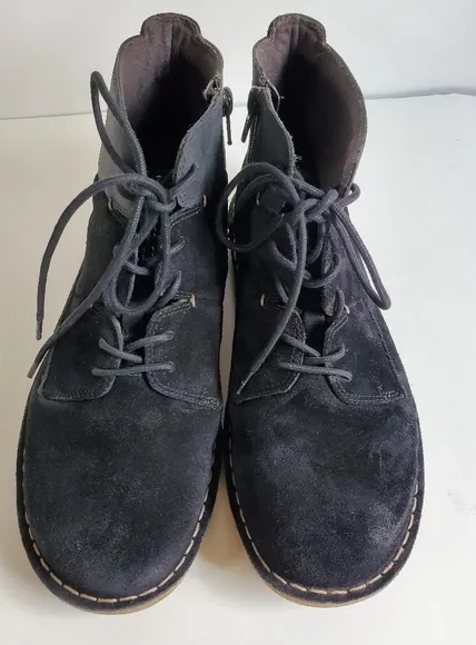 Clarks Black Tamitha Key Suede &amp;‎ Leather boots