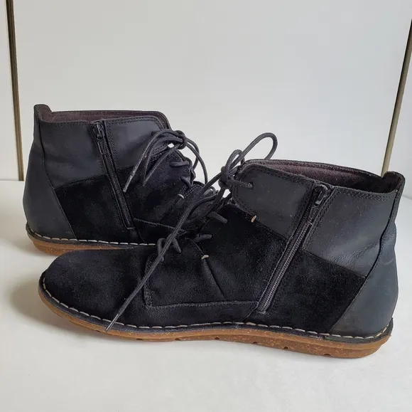 Clarks Black Tamitha Key Suede &amp;‎ Leather boots