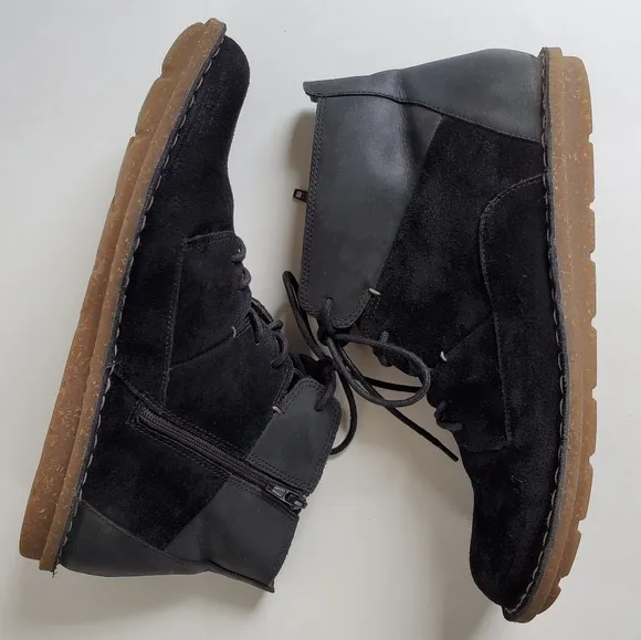 Clarks Black Tamitha Key Suede &amp;‎ Leather boots